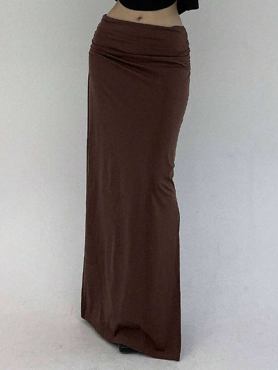 DAZY 女士纯色时尚半身裙，适合夏季，铅笔裙