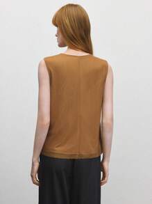 BizChic New Spring/Summer Women's Elegant Everyday Casual/Work/Date Mocha Bling Sleeveless Tank Top - Beige - View 5