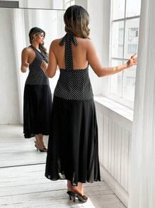 Calvaya Abito lungo elegante con cintura, taglie curvy per donna