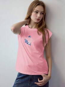 MOTF STUDIO T-Shirt mit Stickerei und Kunstperlendetails