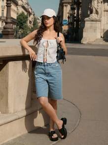 女士坡跟厚底凉鞋，简约实用，多功能 - 黑色 - 查看 5