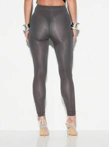 KIZN Essential Performance Athletic Leggings Workout Training Exercise Activewear Yoga Pants Moisture Wicking Compression Sportswear High Waist Running Athleisure - Grey - View 3