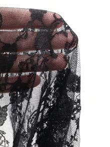 FRIFUL Women Mesh Lace Frill Edge Cami Layer Long Solid Color Casual Dress, Summer Streetwear