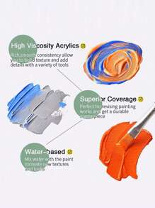 SHEIN Set de peinture acrylique pour tissus, kit de peinture lisse pour vêtements, chaussures, débutants et artistes, peinture textile permanente, rentrée scolaire, fournitures scolaires