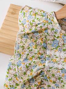 SHEIN 2件套少女夏日假期碎花荷叶边上衣和裙子套装 - 彩色 - 查看 3