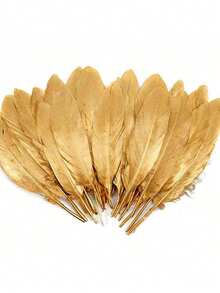 10Pcs 6-8inch Artificial Golded Silver Goose Feather DIY Women's Feather Headwear Clothing Accessories Handwork Party Home Decor - Multicolor - View 1