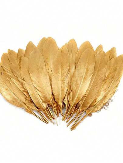 10Pcs 6-8inch Artificial Golded Silver Goose Feather DIY Women's Feather Headwear Clothing Accessories Handwork Party Home Decor