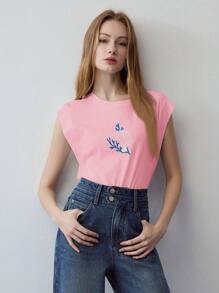 MOTF STUDIO T-Shirt mit Stickerei und Kunstperlendetails