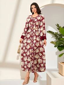 Al Najma Women's Simple & Fashionable Arabic Style Modest Full Length Jalabiya Dress, Suitable For Summer