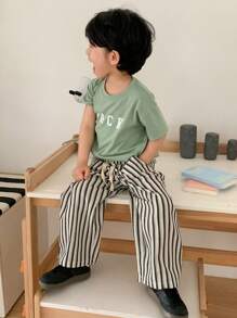 DAZY Pantalones de rayas tejidos para niños pequeños, primavera/verano