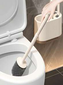SHEIN 4pcs Toilet Brush Set, Wall-Mounted Bathroom Cleaning Brush With No Dead Ends, Four-In-One Light Luxury Toilet Cleaning Brush Holder, Bathroom Cleaning Tool, Bath Accessories Bathroom Decor Summer