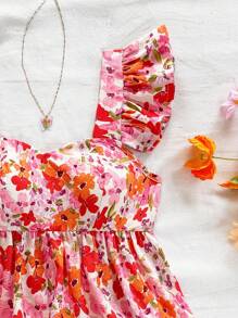 Soleia Blusa de mujer con mangas cortas, estampado floral y bloques de color, adecuada para vacaciones, festivales de música, estilo bohemio, días festivos, citas y meriendas - Multicolor - Ver 4