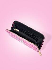 THE POWERPUFF GIRLS X SHEIN Cartera larga bonita con estampado de flores de color rosa - Multicolor - Ver 4