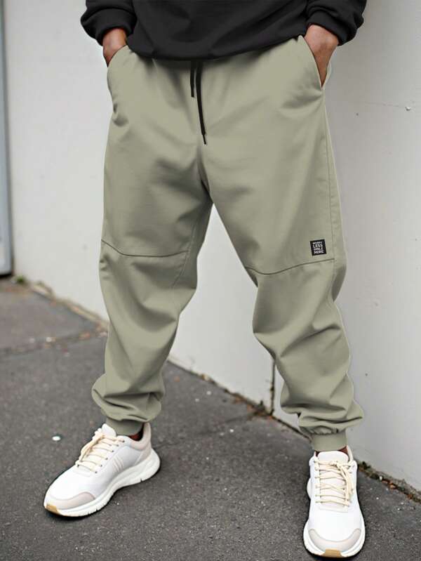 Manfinity Homme Lose Passende Jogginghose für Herren Große Größen mit Buchstaben Grafik und Tunnelzug Taille