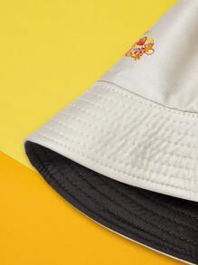 TOM & JERRY X SHEIN Casual Fashion Letter And Cat Print Bucket Hat