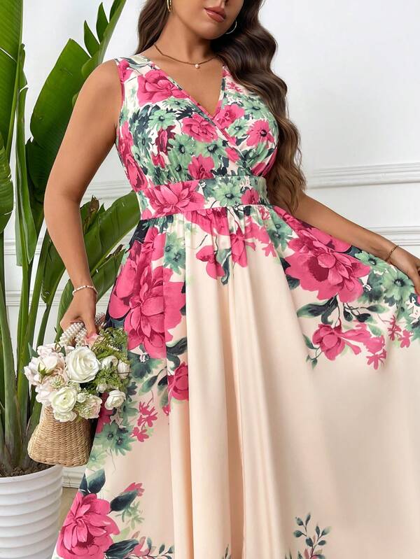 Sunnyshic Rochie scurtă de damă cu imprimeu floral, cu decolteu în V, cu mâneci cu volane, cu tivul eșarfă, rochie de domnișoară de onoare de nuntă elegantă de vacanță
