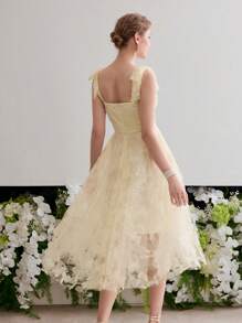 MOTF Soiréza CONTRAST MESH EMBROIDERY COCKTAIL DRESS - Yellow - View 3