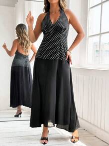 Calvaya Abito lungo elegante con cintura, taglie curvy per donna