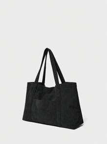 SHECARRY Solid Color Corduroy Tote Bag Suitable For Women's Daily Use