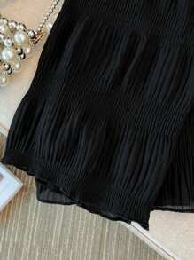 SHEIN New Arrival Lightweight French Pleated Sheer Cardigan For Women, Slimming