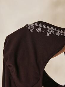 Easelle Body a canottiera con ricamo marrone per donne in maglia