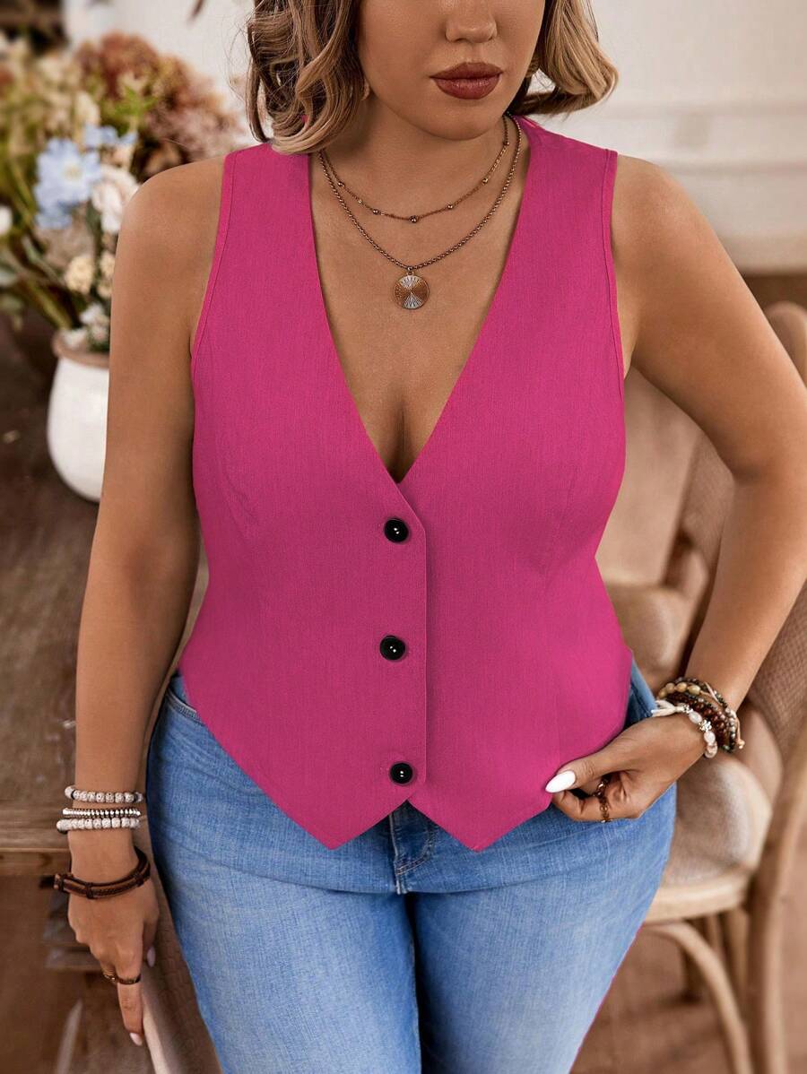 Calvaya Sleeveless Casual Vest Jacket, Minimalist Style Suitable For Summer Graduation,Back To School,Teacher Outfits For Women