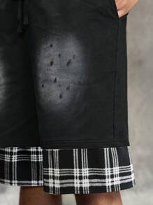 ROMWE MEN Grunge Punk Quần Short Thường Ngày Thời Trang Nam Cho Mùa Hè - màu đen - Xem 7