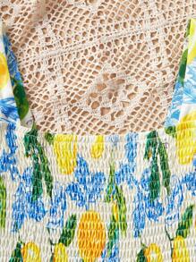 Váy dây mảnh in họa tiết quả anh đào vàng và cam đơn giản thoải mái cho bé gái lớn tuổi - Màu vàng - Xem 5