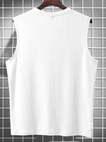 Manfinity LEGND 2025 Summer New Men's Plus Size Tank Top, Mature Street Style Sleeveless Loose Top