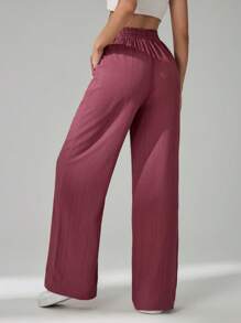 SHEIN Tall Pantalones rectos de unicolor de casual mujer con nudo lateral para resort
