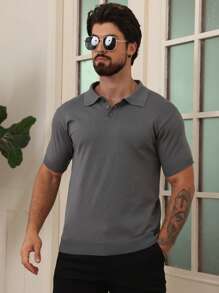 DAZY 1 pieza Jersey de punto liso de verano para hombres para ir a trabajar