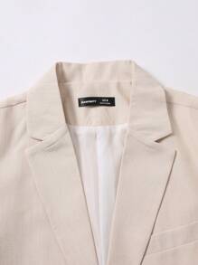 Manfinity Bizformal Solid Color Business Casual Long Sleeve Blazer & Pocket Shorts Suit Set Casual Suits For Men