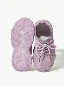 JNSQ 1 Pair Casual Lace-Up Flat Soft Sole Breathable Athletic Shoes, Versatile All-Match Sneakers For Back To School Season - Purple - View 9