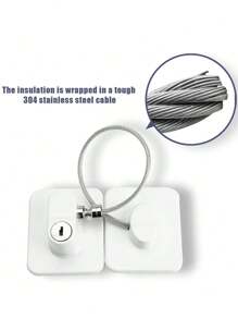 1pc/2pcs/4pcs Refrigerator Door Lock With 2 Keys Stainless Steel Zinc Alloy Adhesive Lock, 16cm Link Wire. Cabinet & Drawer Lock, Fridge Lock With No Drilling Required. Adhesive Childproof Window Lock For Furniture, Washing Machine, Household Appliances.