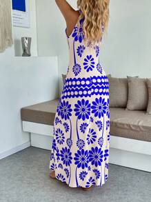 Breezaya Vestido de estilo bohemio casual de vacaciones para mujer