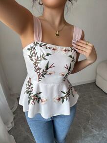 Elenzga Ladies Elegant Romantic Vacation Summer Top - Apricot - View 6