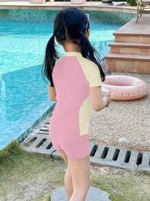 Dazy Kids 1pc Young Girl One-Piece Swimsuit, For Fall,Back To School Clothes