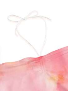 myriadwaveart Floral Print Women Casual Ruched Chest Sleeveless Tight Fit Ribbed Camisole Tank Top, Suitable For Summer