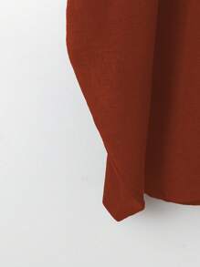 EMERY ROSE Plus Size Women Round Neck Short Sleeve Casual Comfortable Designed Shift Dress, Suitable For Daily Commute - Bronze - View 5