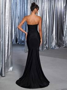 Glamrae 女士正式晚礼服（华丽装饰）、派对礼服、婚礼宾客礼服 - 黑色 - 查看 5