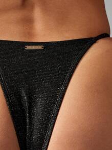 MISSGUIDED 闪光三角形比基尼套装吊带泳衣带五金细节巴西剪裁海滩泳池夏季度假装两件套