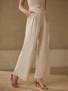 MOTF PREMIUM PRESS CREASE SLANT POCKET SUIT PANTS - Apricot - View 1