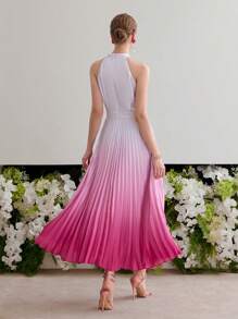 MOTF Soiréza OMBRE PLEATED HALTER COCKTAIL DRESS - Pink - View 5