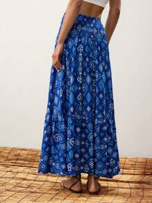 Maija 女式几何印花褶皱休闲度假裙