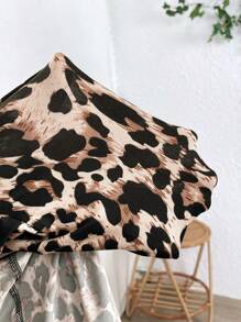 SHEIN 可调节腰部豹纹孕妇短裤