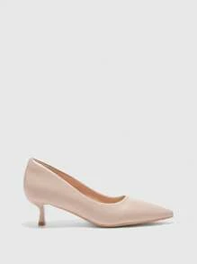 CUCCOO BIZCHIC Fashionable Burgundy Comfortable Pointed Toe Kitten Heels, Suitable For Commute, Dates, Parties, Vacations For Christmas Spring Shoes - Apricot - View 2