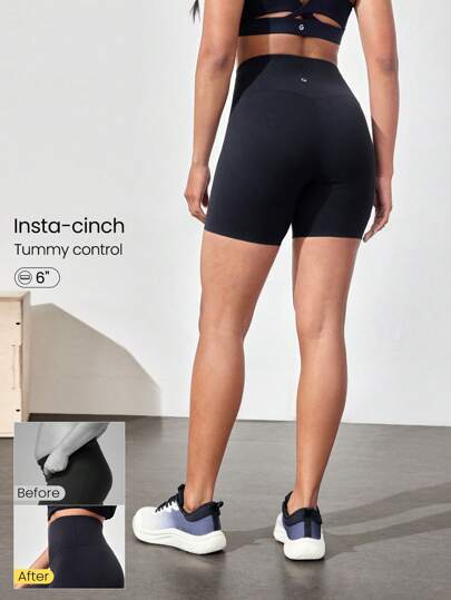 GLOWMODE 6" FeatherFit™-Sculpt Ready Set Run Butt-Lifting Tummy Control Active Biker Shorts Medium Impact Running Jogging Training Gym Workout