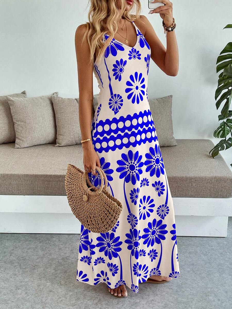 Breezaya Vestido de estilo bohemio casual de vacaciones para mujer