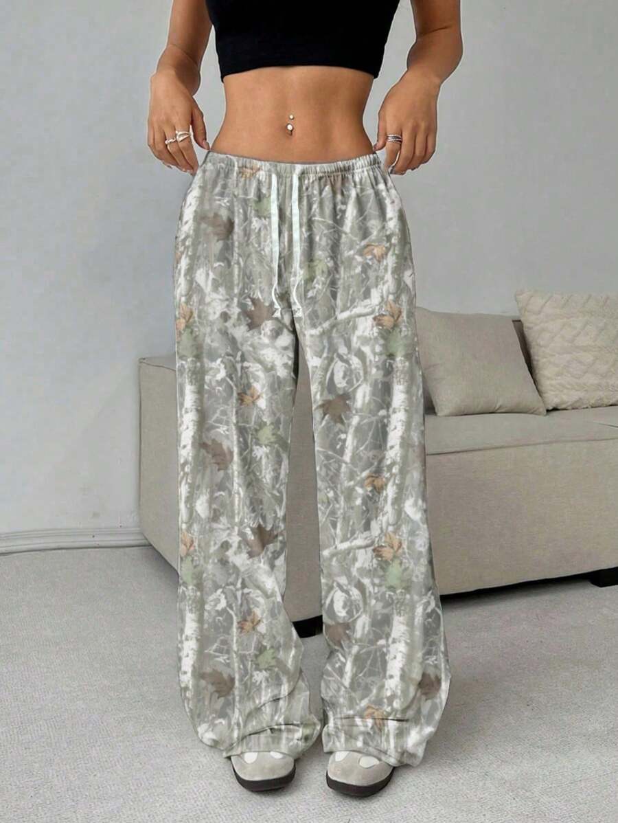 SHEIN EZwear Elegant Low Waist Sexy Comfortable Long Pants, Suitable For Summer Fall Clothes Winter Clothes