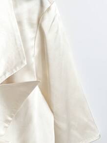 GlowEve 2Pcs Women Solid Color Short Sleeve Jacket & Skirt Set, Fashionable For Summer - Apricot - View 3